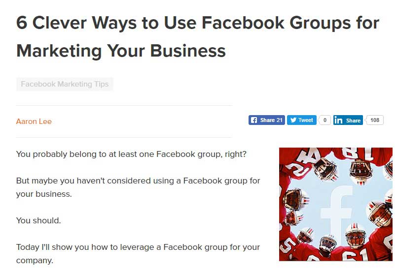 how to use FB groups